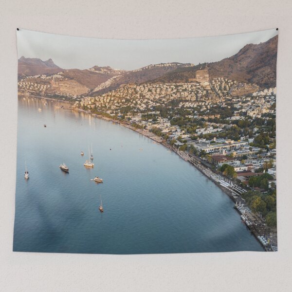Item preview, Bodrum Turkey Sunrise Aerial View designed and sold by Londonimages.