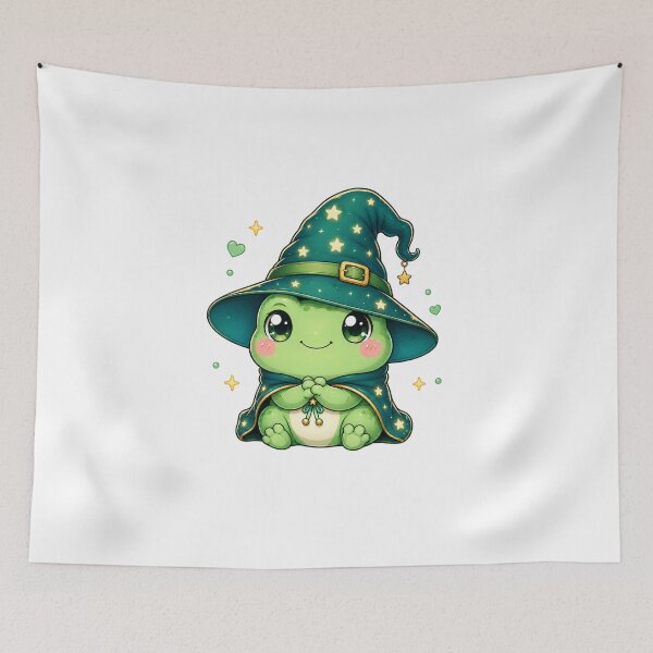 Item preview, Cute Frog Wizard | Kawaii Cottagecore Aesthetic Art designed and sold by Dulxoz.