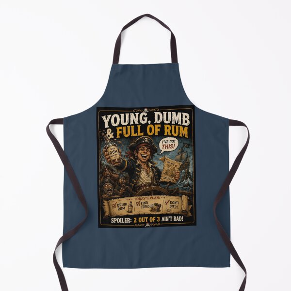 Item preview, Young Dumb and Full of Rum Funny Pirate  designed and sold by Hornace88studio.