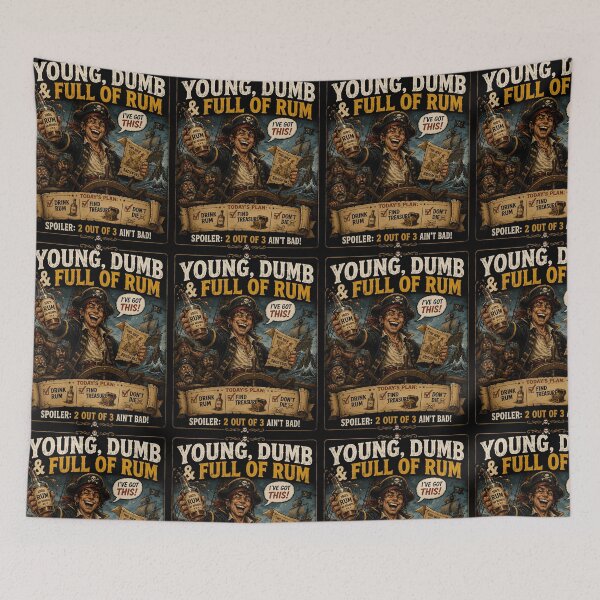 Item preview, Young Dumb and Full of Rum Funny Pirate  designed and sold by Hornace88studio.