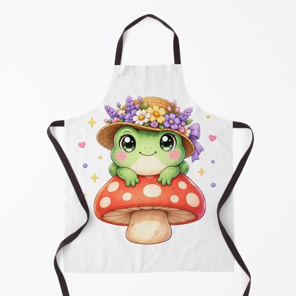 Item preview, Frog on Mushroom Floral Hat | Kawaii Cottagecore Spring Art designed and sold by Dulxoz.
