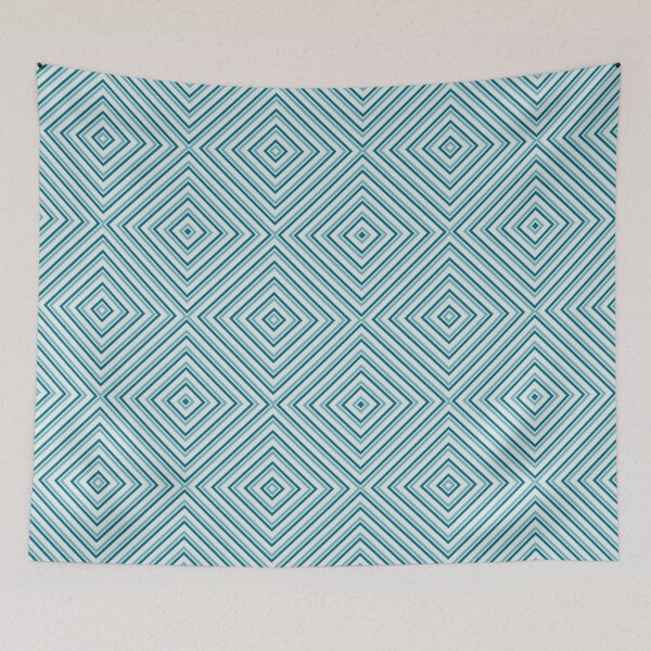 Item preview, Teal Op Art Diamond Pattern | Ocean Tonal Optical Illusion  designed and sold by Dino-Lune.