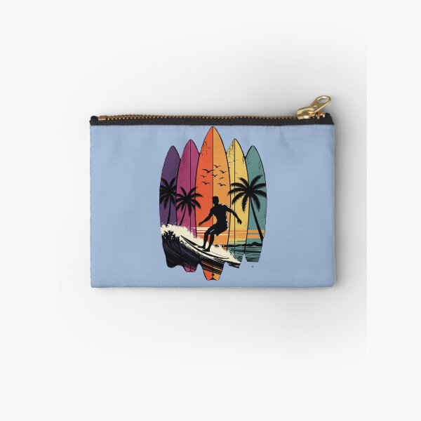 Item preview, Retro Sunset Surfer & Surfboards Vintage Art designed and sold by InkWeaveShop.