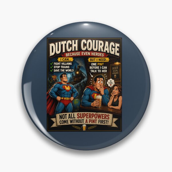 Item preview, Dutch Courage Funny Pub Superhero Humour designed and sold by Hornace88studio.