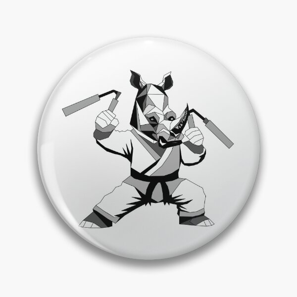 Item preview, Rey the Rhino – Geometric Samurai Rhino with Nunchucks designed and sold by MORRAx.