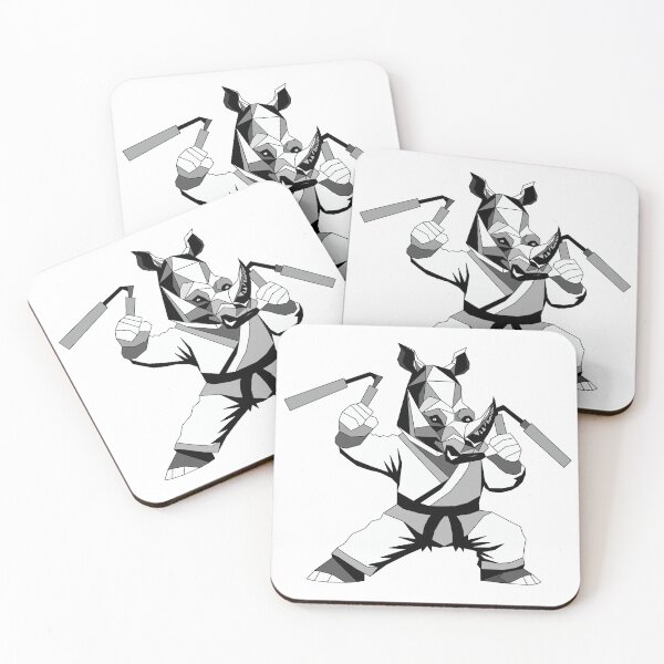 Item preview, Rey the Rhino – Geometric Samurai Rhino with Nunchucks designed and sold by MORRAx.