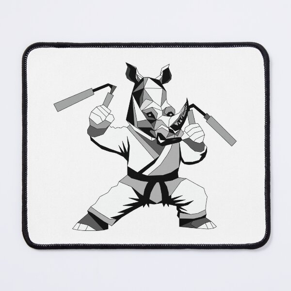 Item preview, Rey the Rhino – Geometric Samurai Rhino with Nunchucks designed and sold by MORRAx.