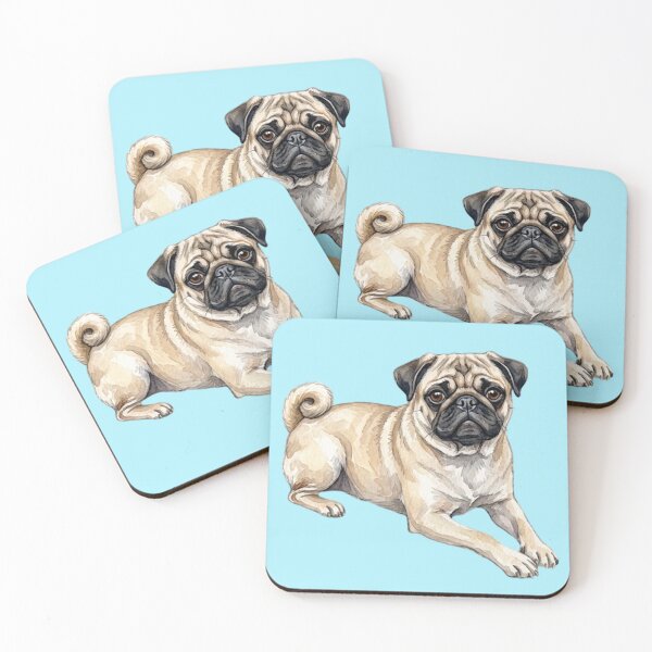 Item preview, Watercolor pug sitting designed and sold by TheMagicIcon.