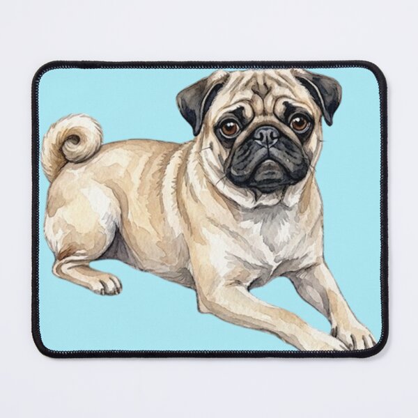 Item preview, Watercolor pug sitting designed and sold by TheMagicIcon.
