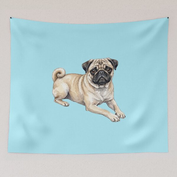 Item preview, Watercolor pug sitting designed and sold by TheMagicIcon.