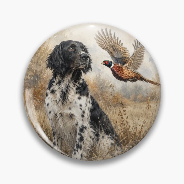 Item preview, Large Münsterländer with Ring-necked Pheasant designed and sold by TammyHunterArt.