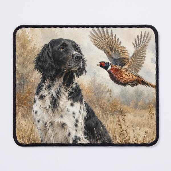 Item preview, Large Münsterländer with Ring-necked Pheasant designed and sold by TammyHunterArt.
