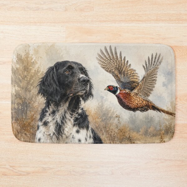 Item preview, Large Münsterländer with Ring-necked Pheasant designed and sold by TammyHunterArt.