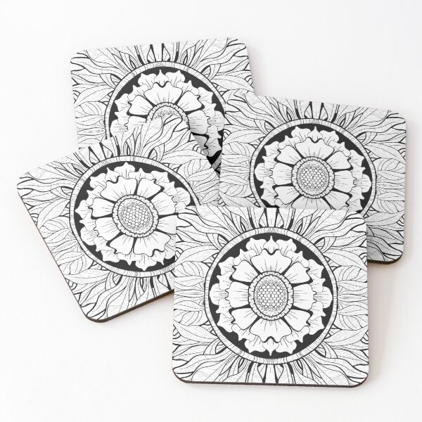 Item preview, Sunflower Zentangle designed and sold by Static.Alien.
