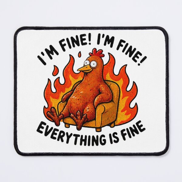 Item preview, Everything Is Fine Funny Burnt Chicken Meme designed and sold by Nano-Threads.