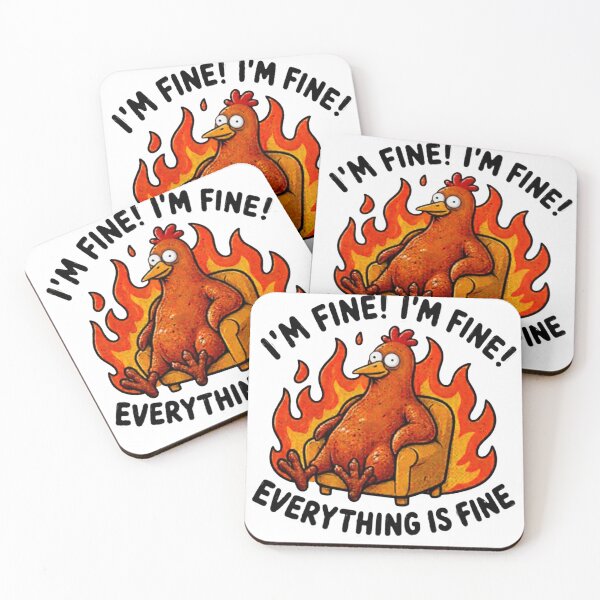 Item preview, Everything Is Fine Funny Burnt Chicken Meme designed and sold by Nano-Threads.