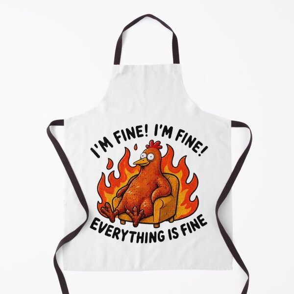Item preview, Everything Is Fine Funny Burnt Chicken Meme designed and sold by Nano-Threads.