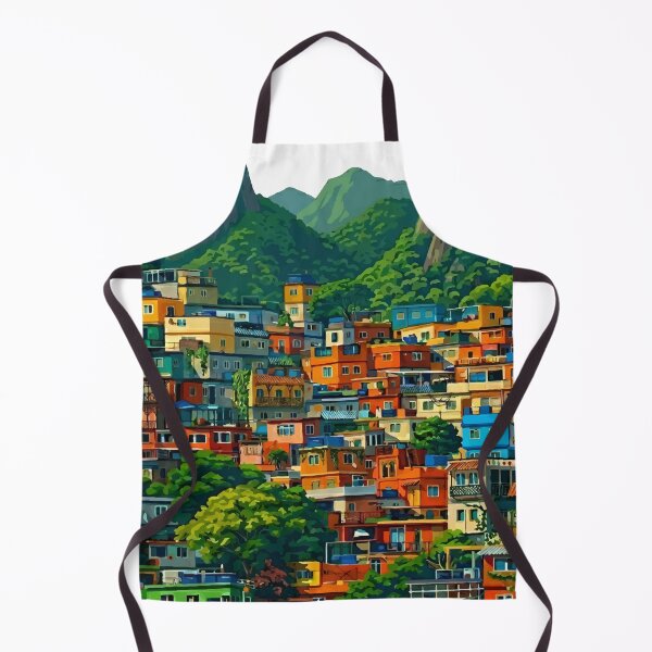 Item preview, Colorful Favela Landscape City Illustration designed and sold by AMOZUnique.