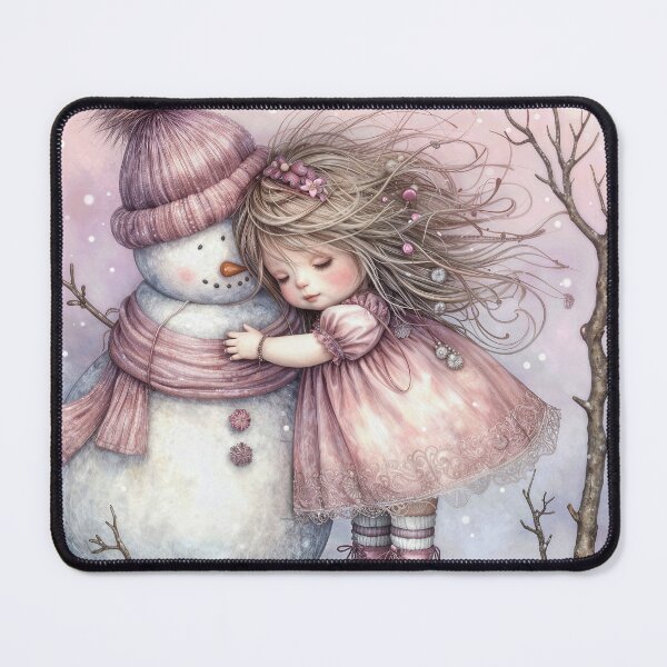 Item preview, Little Girl Hugging a Snowman designed and sold by Maria Dryfhout.
