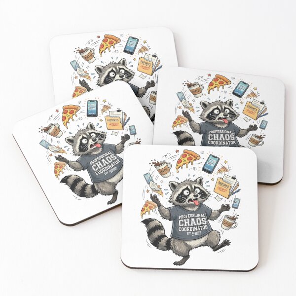 Item preview, Funny Office Humor Raccoon Shirt | Professional Chaos Coordinator | Coworker Gift for Coffee Lovers designed and sold by PlumArtDesign.