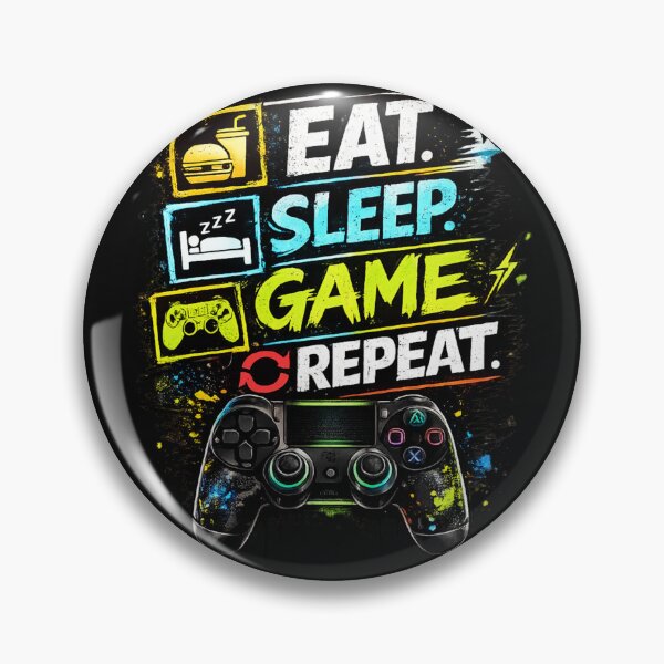 Item preview, Eat Sleep Game Repeat Controller Sticker | Gamer Slogan Gaming Controller Design designed and sold by Nusha Creations.