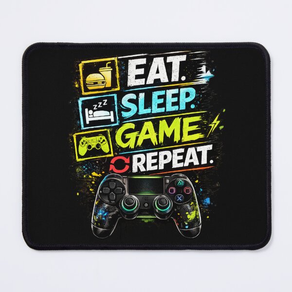Item preview, Eat Sleep Game Repeat Controller Sticker | Gamer Slogan Gaming Controller Design designed and sold by Nusha Creations.