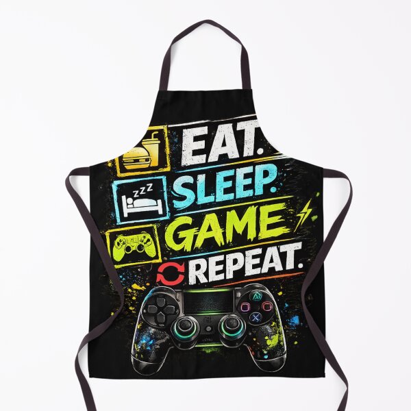 Item preview, Eat Sleep Game Repeat Controller Sticker | Gamer Slogan Gaming Controller Design designed and sold by Nusha Creations.