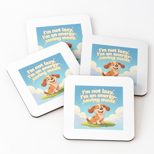 Item preview, I’m not lazy slogan with a happy dog designed and sold by carlsmart1.