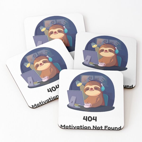Item preview, 404 Motivation Not Found – Sloth Night Coder Coffee++ Programmer Gift designed and sold by Slow Shop.