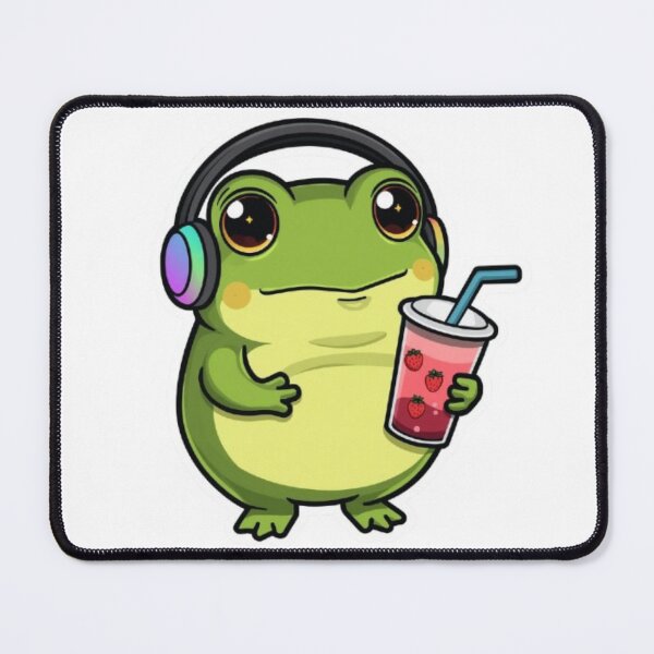 Item preview, Cute Boba Gamer Frog Kawaii Sticker | Bubble Tea Frog with RGB Headphones designed and sold by Stylestickers55.