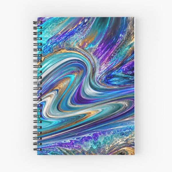 Item preview, Prismatic Flow | Modern Abstract Fluid Art in Teal, Blue & Gold designed and sold by Kimberly Palmer.