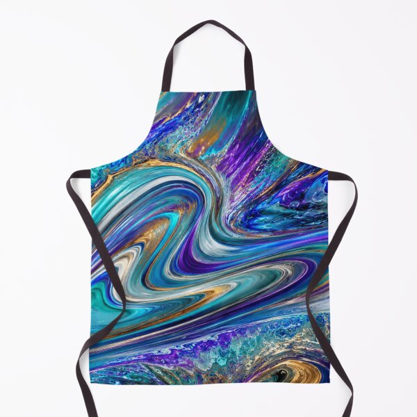Item preview, Prismatic Flow | Modern Abstract Fluid Art in Teal, Blue & Gold designed and sold by Kimberly Palmer.