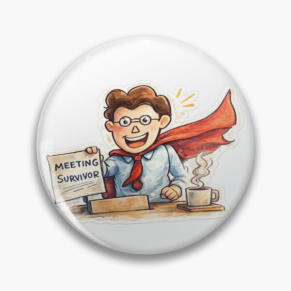 Item preview, Meeting Survivor – Office Hero Sticker designed and sold by Genzfirevibes.