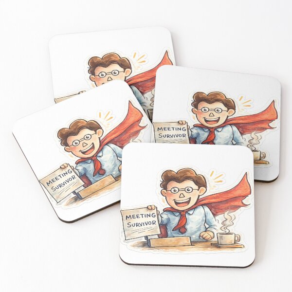 Item preview, Meeting Survivor – Office Hero Sticker designed and sold by Genzfirevibes.