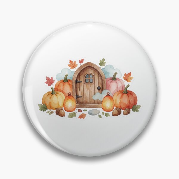 Item preview, Autumn Fairy Door Pumpkin Cottagecore Decor designed and sold by AillustriaAK.