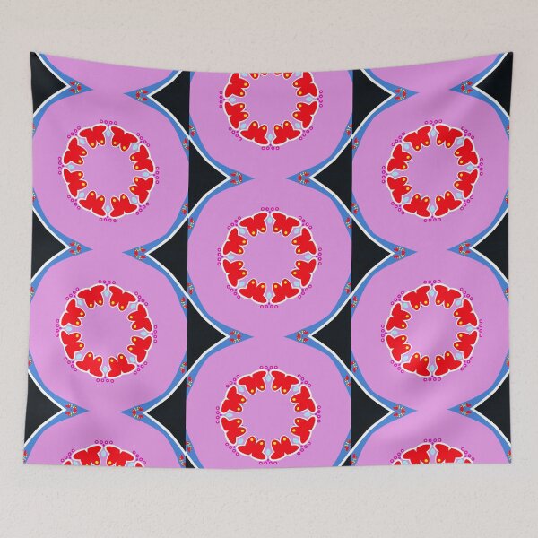 Item preview, Retro Pink Red Heart Mandala Pattern designed and sold by Tinsleybluebell.