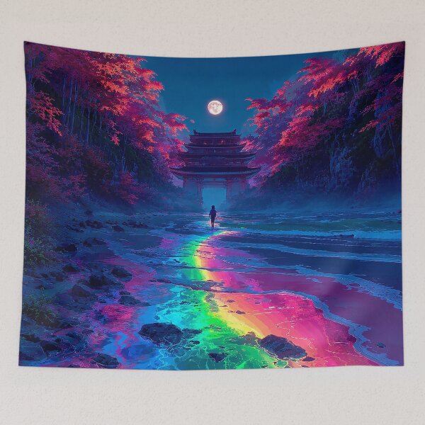 Item preview, Moonlit Passage of Neon Serenity designed and sold by BlissBlvdShop.