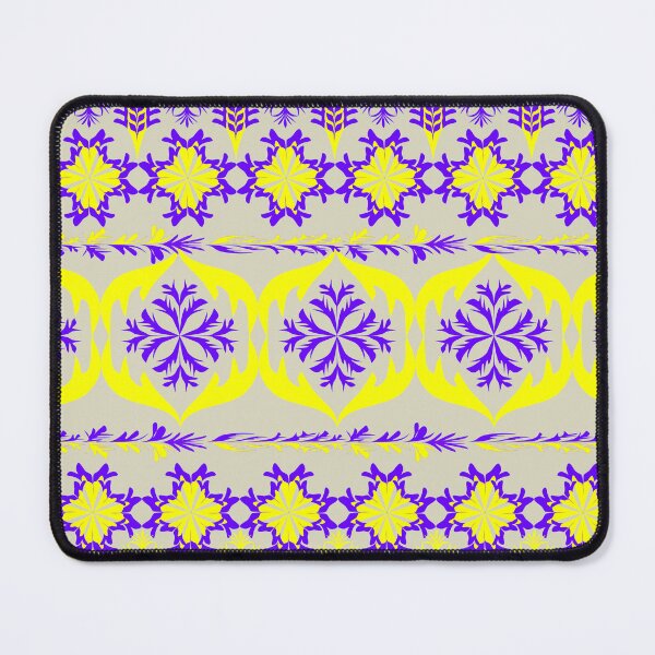 Item preview, Ethnic Folk Art Geometric Border Motif in Purple and Yellow, Seamless Ornamental Ribbon Pattern designed and sold by Ei-Ei.