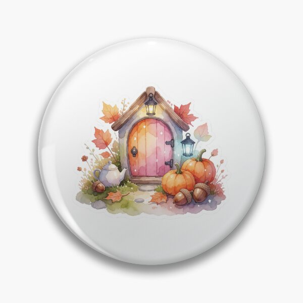 Item preview, Autumn Fairy Door Pumpkin Cottagecore Decor designed and sold by AillustriaAK.