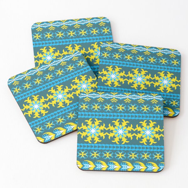 Item preview, Modern Thai Luxury Seamless Pattern with Teal and Golden Yellow Ornamental Motifs designed and sold by Ei-Ei.
