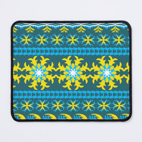 Item preview, Modern Thai Luxury Seamless Pattern with Teal and Golden Yellow Ornamental Motifs designed and sold by Ei-Ei.
