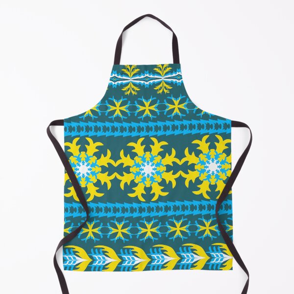 Item preview, Modern Thai Luxury Seamless Pattern with Teal and Golden Yellow Ornamental Motifs designed and sold by Ei-Ei.