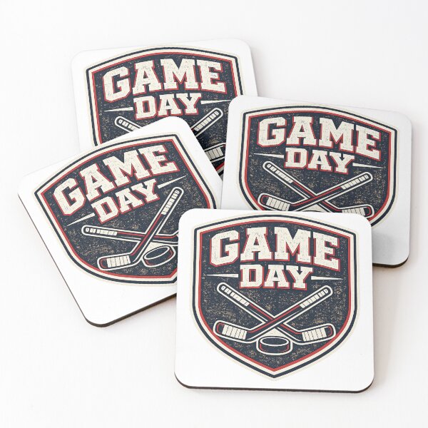Item preview, Game Day Hockey Shield Badge Vintage Sports Design designed and sold by EastEndTownie.