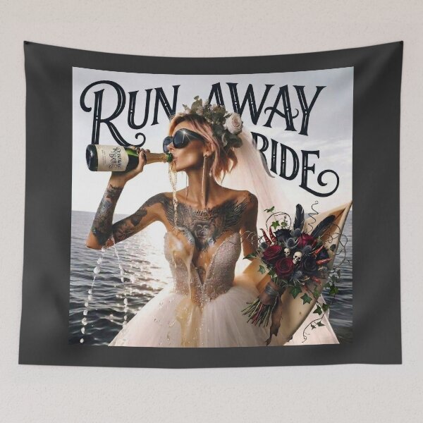 Item preview, Rocker Bride Drinking Champagne designed and sold by Voodoo Store Paranormal Collections.