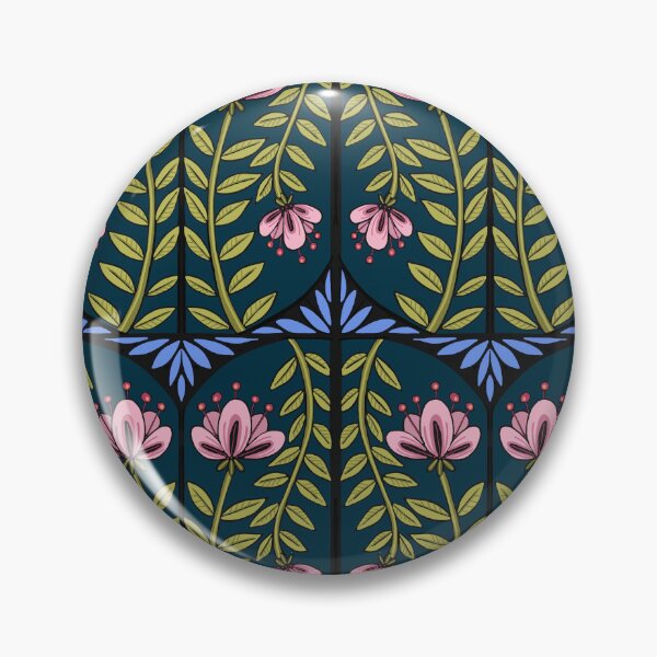 Item preview, Pink Flowers on Dark Blue designed and sold by Katno66.