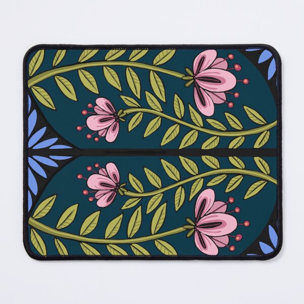 Item preview, Pink Flowers on Dark Blue designed and sold by Katno66.
