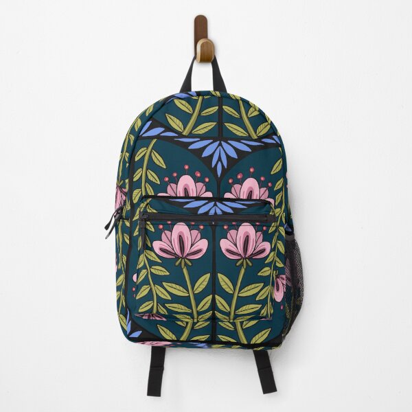 Item preview, Pink Flowers on Dark Blue designed and sold by Katno66.