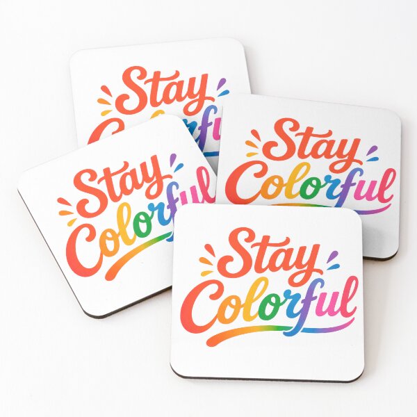 Item preview, Stay Colorful Rainbow Typography Inspirational Quote designed and sold by INVITOARTE.
