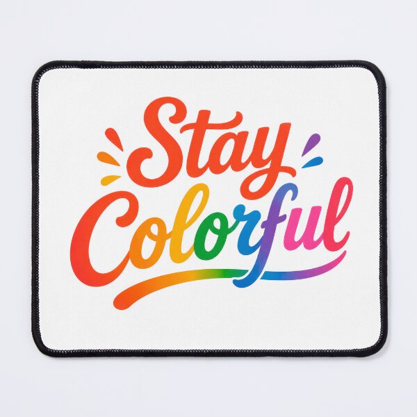 Item preview, Stay Colorful Rainbow Typography Inspirational Quote designed and sold by INVITOARTE.