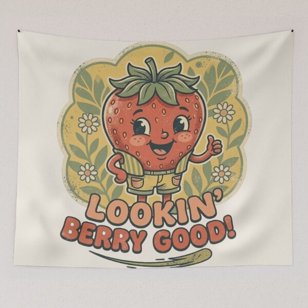 Item preview, Lookin Berry Good Retro 70s Strawberry Cartoon designed and sold by radiogalaxy.